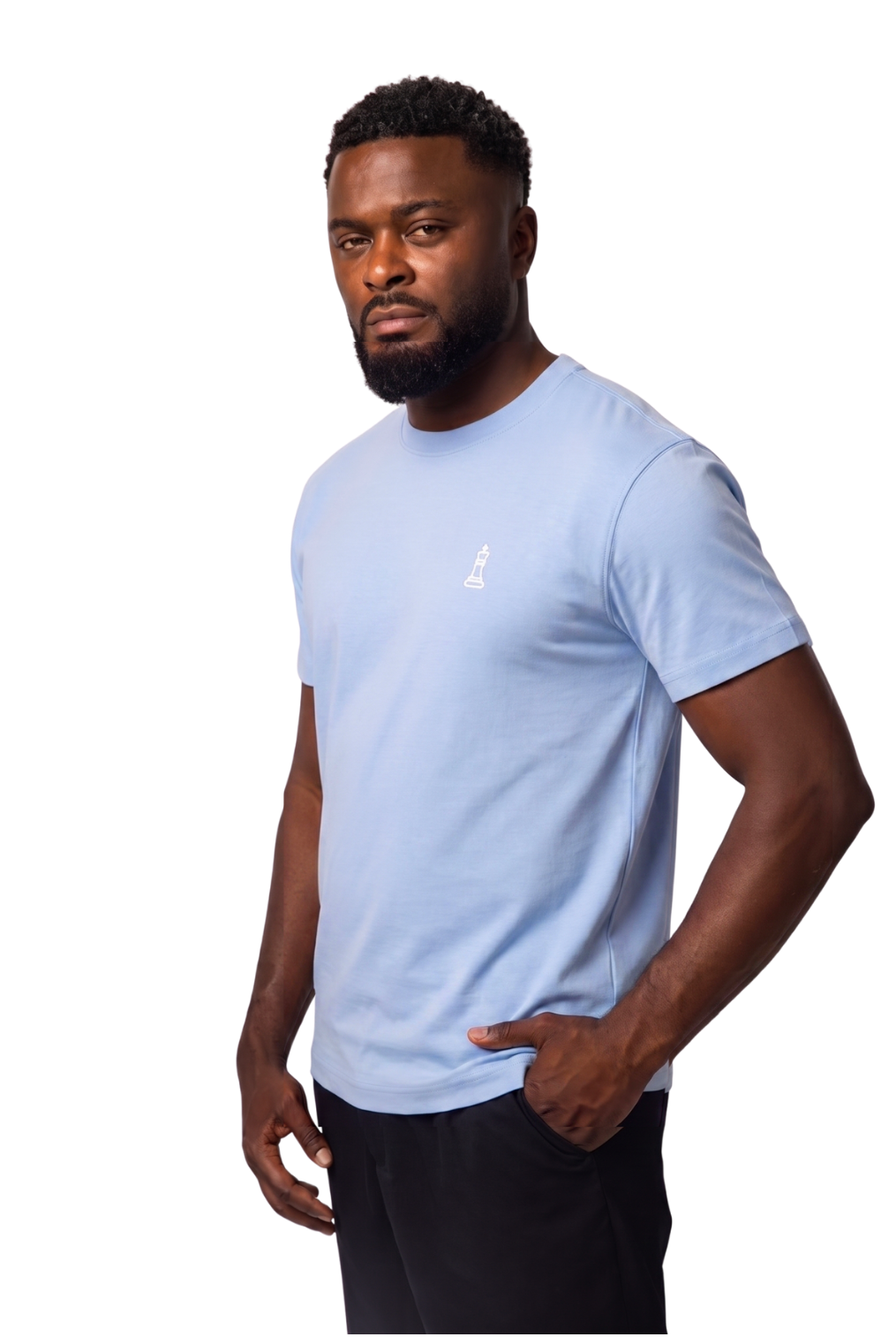 ODYCÉ Signature T-Shirt Santorini Blau am Model