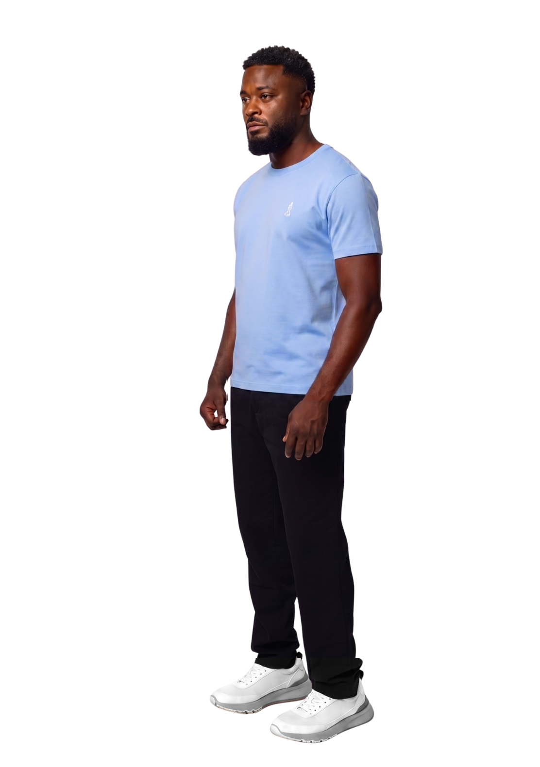 ODYCÉ Signature T-Shirt Santorini Blau am Model